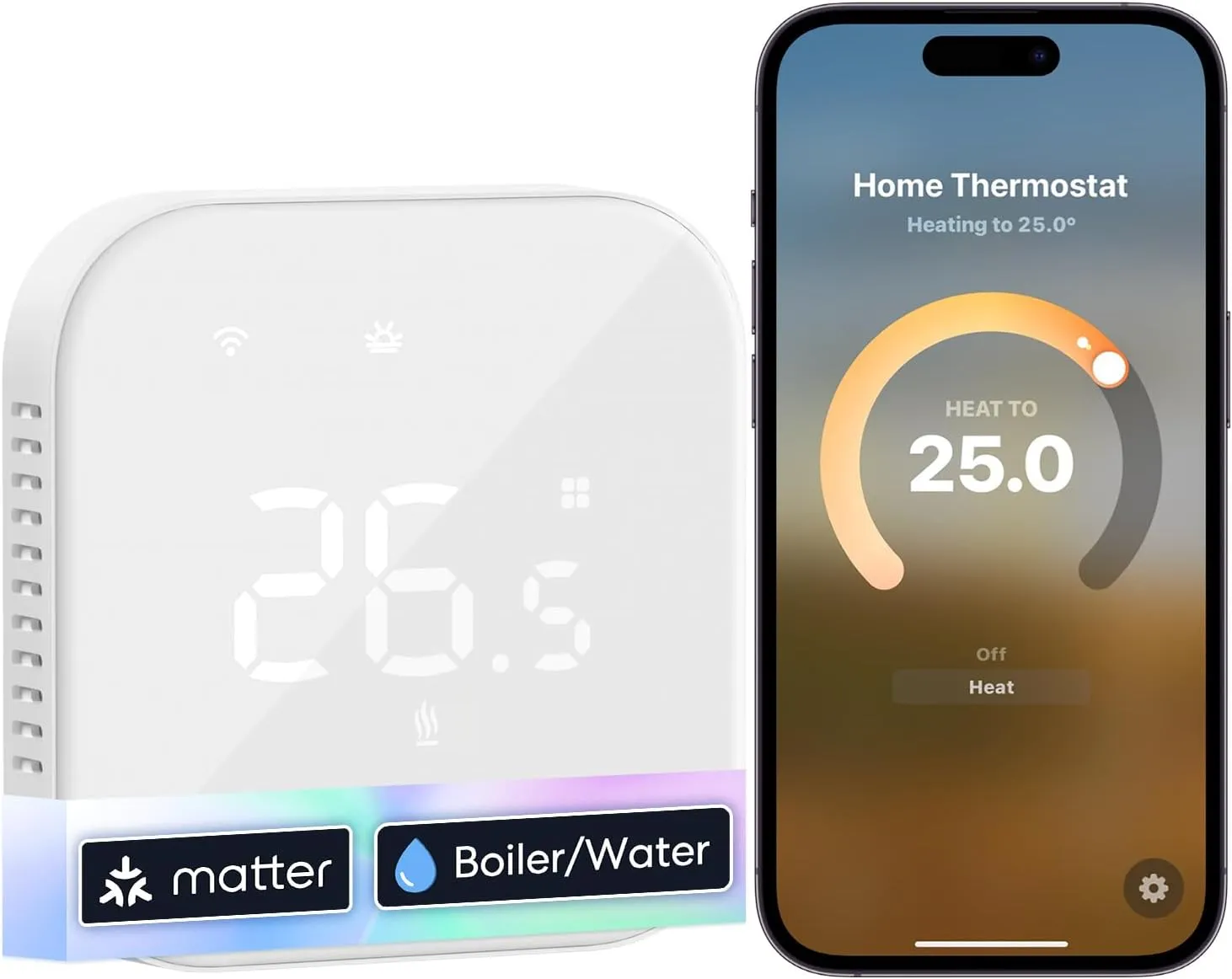 Meross termostato Wi-Fi Matter para caldera